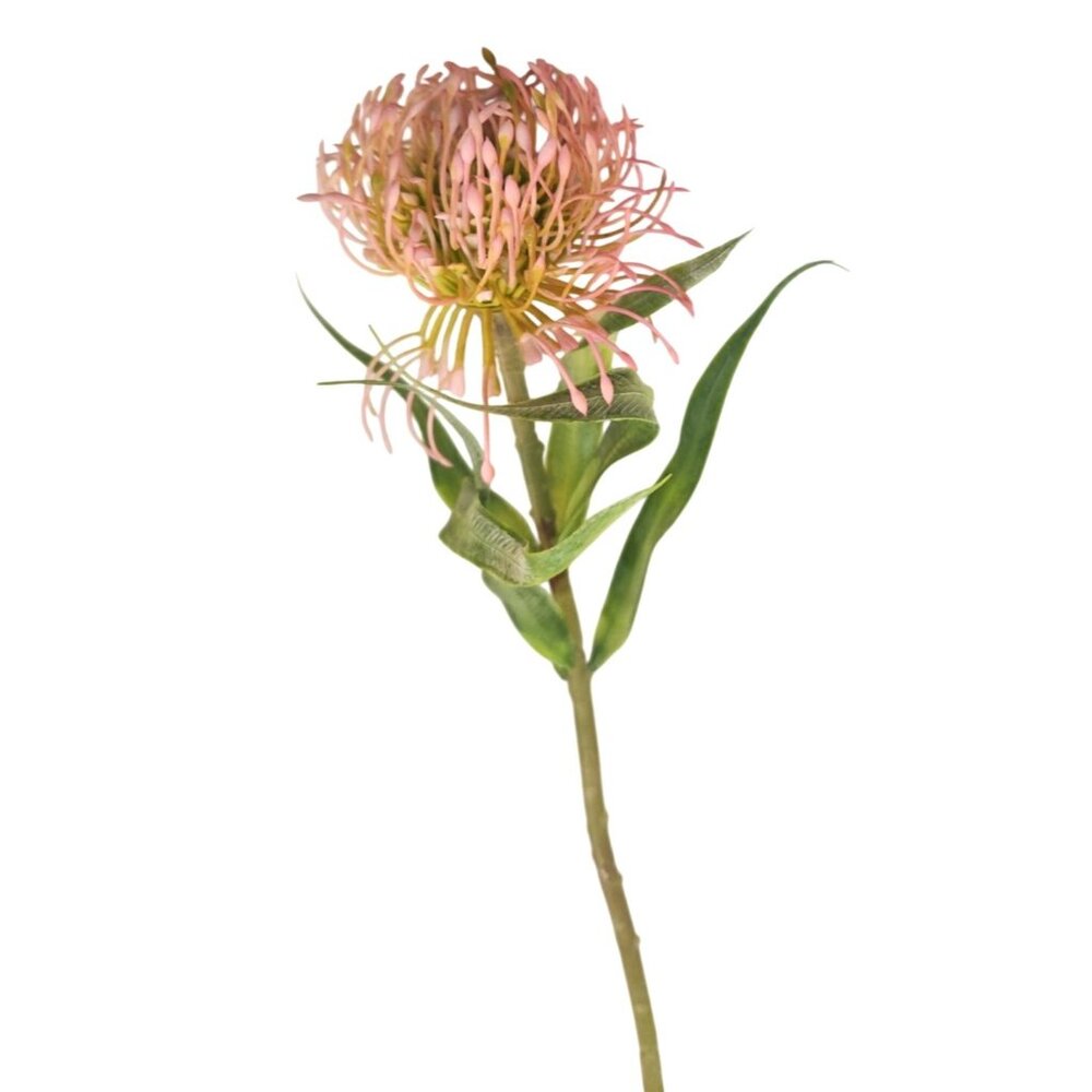 Pink Blush Pincushion Protea Stem Faux Protea Flower Artificial Floral Decor - Picture 9 of 10